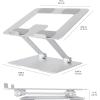 imageAmazon Basics Ergonomic and Foldable Laptop Stand for Desk Adjustable Riser Fits all Laptops and Notebooks up to 173 Inch 10 x 87 x 6 in Silver