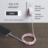 imageAmazon Basics Fast Charging USBA to Lightning Nylon Braided Charger Cable MFi Certified for Apple iPhone and iPad Durable 3 Foot Dark GrayRose Gold