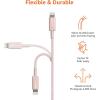 imageAmazon Basics Fast Charging USBA to Lightning Nylon Braided Charger Cable MFi Certified for Apple iPhone and iPad Durable 3 Foot Dark GrayRose Gold