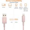 imageAmazon Basics Fast Charging USBA to Lightning Nylon Braided Charger Cable MFi Certified for Apple iPhone and iPad Durable 3 Foot Dark GrayRose Gold