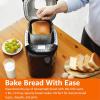 imageAmazon Basics Programmable Bread Maker 2 Pound NonStick Automatic Bread Making Machine With 14 Settings for Breads Doughs GlutenFree Options and More LCD Display WhiteBlack