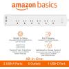 imageAmazon Basics Rectangle Smart Plug Power Strip with 6 Individually Controlled Outlets and 3 USB Ports 2 USBA and 1 USBC Works with Alexa Only 24 GHz WiFi No Hub Required White6 Individually Controlled Outlets and 3 USB Ports