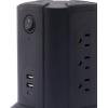 imageAmazon Basics Rectangular Power Strip Tower Surge Protector 1080J 9 Outlet USBC 2 USBA Port 15A 6ft Cord Black