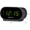imageAmazon Basics Small Digital Oval Alarm Clock With LED Display Nightlight ampamp Battery Backup Black 45 x 35 x 24 Inches