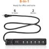 imageAmazon Basics Surge Protector Power Strip with 2 USB Ports 6 Outlet Extension Cord Rectangle 1000 Joule 6 ft BlackBlack