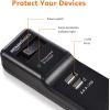imageAmazon Basics Surge Protector Power Strip with 2 USB Ports 6 Outlet Extension Cord Rectangle 1000 Joule 6 ft BlackBlack