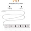 imageAmazon Basics Surge Protector Power Strip with 2 USB Ports 6 Outlet Extension Cord Rectangle 1000 Joule 6 ft BlackWhite