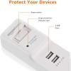 imageAmazon Basics Surge Protector Power Strip with 2 USB Ports 6 Outlet Extension Cord Rectangle 1000 Joule 6 ft BlackWhite