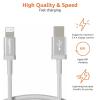 imageAmazon Basics USBA to Lightning Charger Cable Nylon Braided Cord MFi Certified Charger for Apple iPhone 14 13 12 11 X Xs Pro Pro Max Plus iPad 3 Foot SilverSilver
