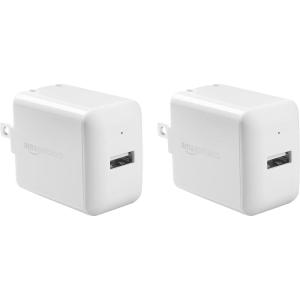 imageAmazon Basics 12W One Port USBA Wall Charger 24A for Phones iPhone 161514131211X Samsung and more Pack of 2 WhiteWhite