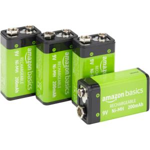 imageAmazon Basics 4Pack Rechargeable C Cell NiMH Batteries 5000 mAh Recharge up to 1000x Times PreCharged9 Volt