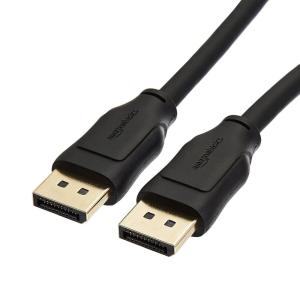imageAmazon Basics 8K DisplayPort to DisplayPort 14 Cable With 4K120Hz 8K60Hz Video Resolution and HDR Support 92 Count 6 Feet Black3 Feet