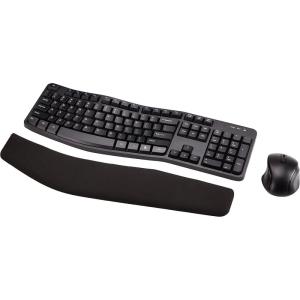 imageAmazon Basics Ergonomic Keyboard and Mouse Combo Wireless RightHanded 24 GHz USB PC Laptop Black