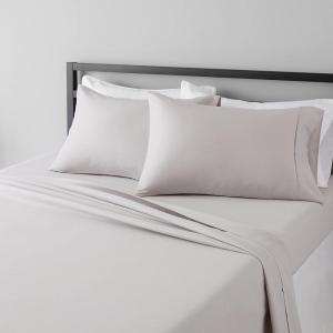imageAmazon Basics Lightweight Super Soft Easy Care Microfiber Bed Sheet Set with 14quot Deep Pockets  Full Light Gray4 Pack Solid