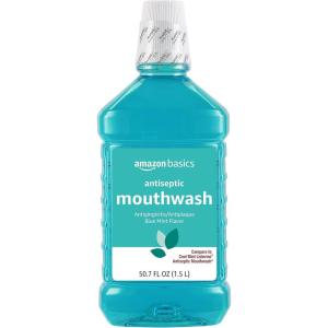 imageAmazon Basics Antiseptic Mouthwash Blue Mint 1 Liter 338 Fluid Ounces 1Pack Previously Solimo507 Ounce Pack of 1