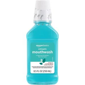 imageAmazon Basics Antiseptic Mouthwash Blue Mint 1 Liter 338 Fluid Ounces 1Pack Previously Solimo85 Ounce Pack of 1