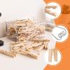 imageAmazon Basics Wood Clothespins with Spring Pack of 100