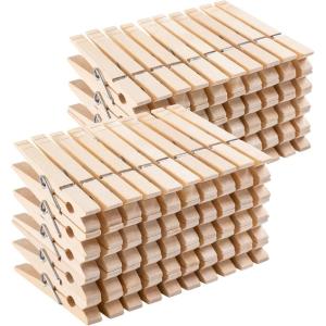 imageAmazon Basics Wood Clothespins with Spring Pack of 100