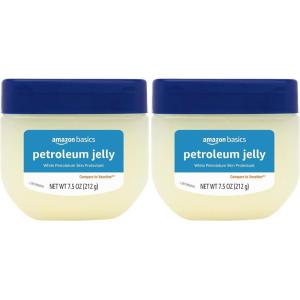 imageAmazon Basics Petroleum Jelly White Petrolatum Skin Protectant Unscented 75 oz 4Pack Previously Solimo75 Ounce Pack of 2