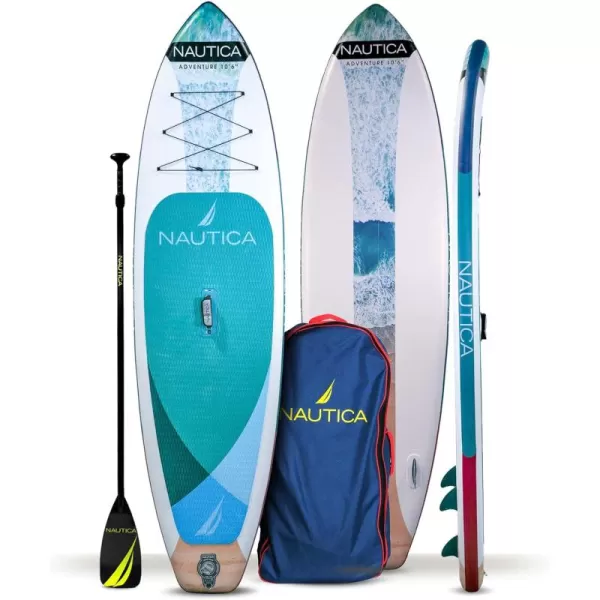 Nautica Inflatable Paddle Board  Adventure  Complete Inflatable SUP Package with Paddle Board Paddle Air Pump Travel Bag and Accessories Stand Up Inflatable Paddle Board