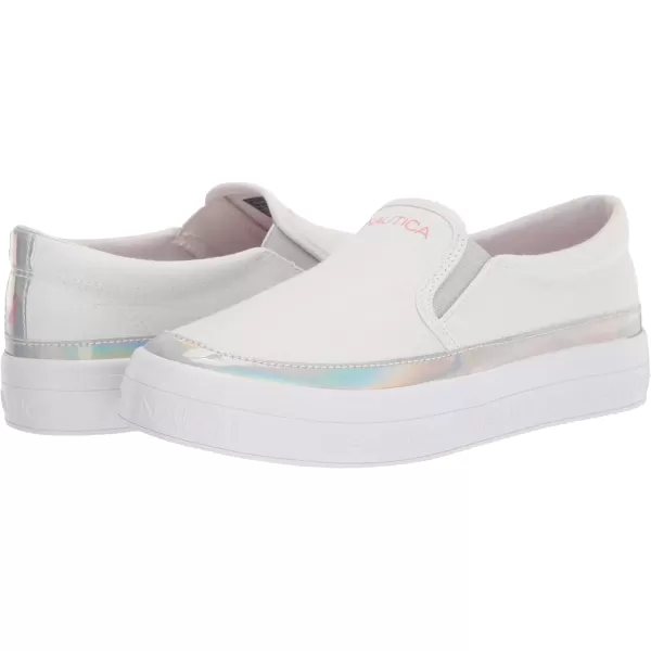 Nautica Girls Fashion Shoe  Trendy LowTop Tennis Sneakers with Stylish Fashion Blend for Big  Little Kids LaceUp and SlipOnAryellewhite Iridescent