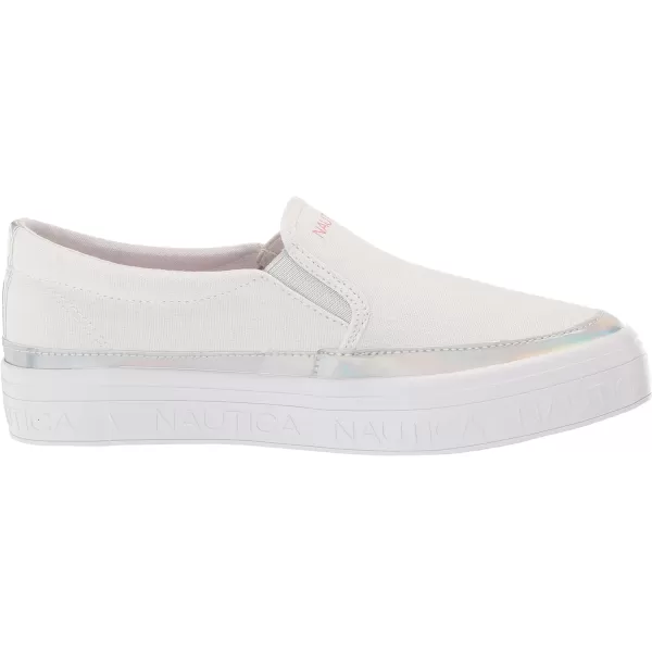 Nautica Girls Fashion Shoe  Trendy LowTop Tennis Sneakers with Stylish Fashion Blend for Big  Little Kids LaceUp and SlipOnAryellewhite Iridescent