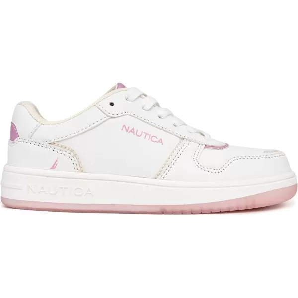 Nautica Girls Fashion Shoe  Trendy LowTop Tennis Sneakers with Stylish Fashion Blend for Big  Little Kids LaceUp and SlipOnWhite Pearl Pink