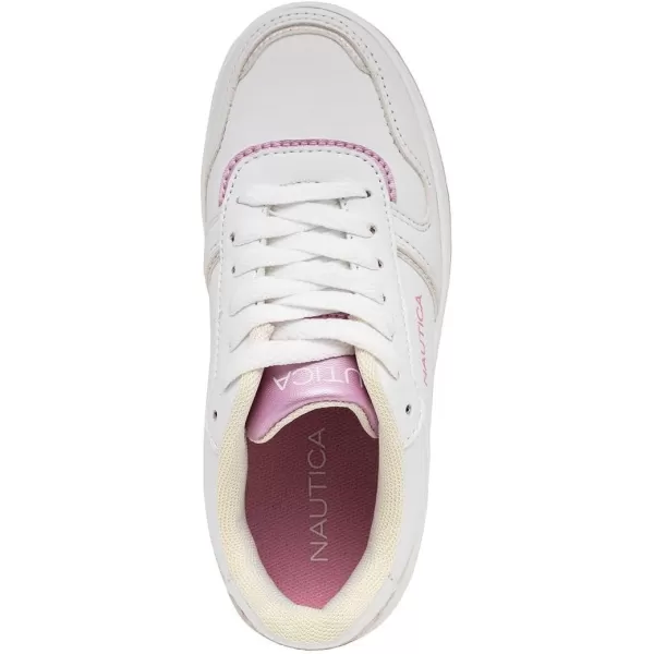 Nautica Girls Fashion Shoe  Trendy LowTop Tennis Sneakers with Stylish Fashion Blend for Big  Little Kids LaceUp and SlipOnWhite Pearl Pink