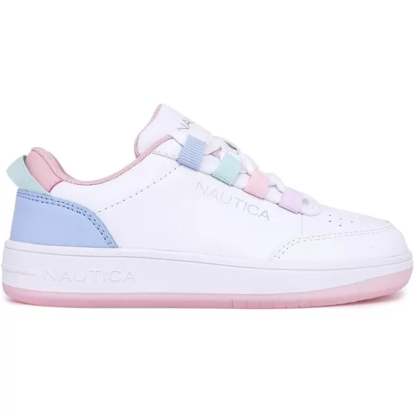 Nautica Girls Fashion Shoe  Trendy LowTop Tennis Sneakers with Stylish Fashion Blend for Big  Little Kids LaceUp and SlipOnWhitesammira