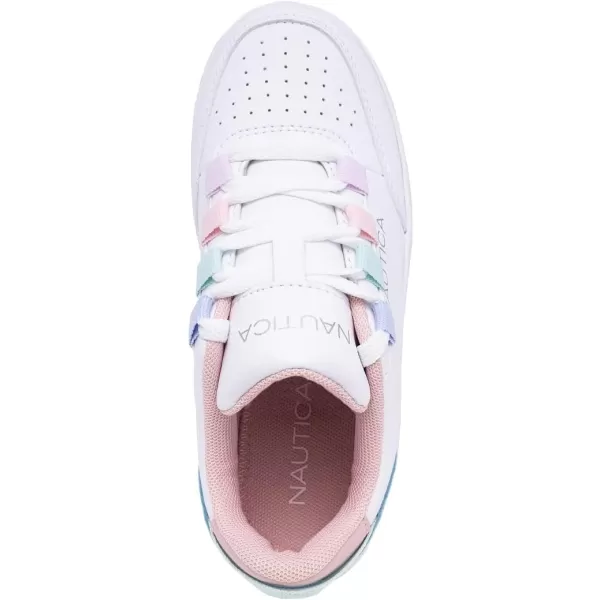 Nautica Girls Fashion Shoe  Trendy LowTop Tennis Sneakers with Stylish Fashion Blend for Big  Little Kids LaceUp and SlipOnWhitesammira