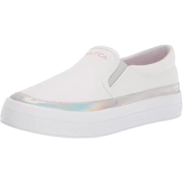 Nautica Girls Fashion Shoe  Trendy LowTop Tennis Sneakers with Stylish Fashion Blend for Big  Little Kids LaceUp and SlipOnAryellewhite Iridescent