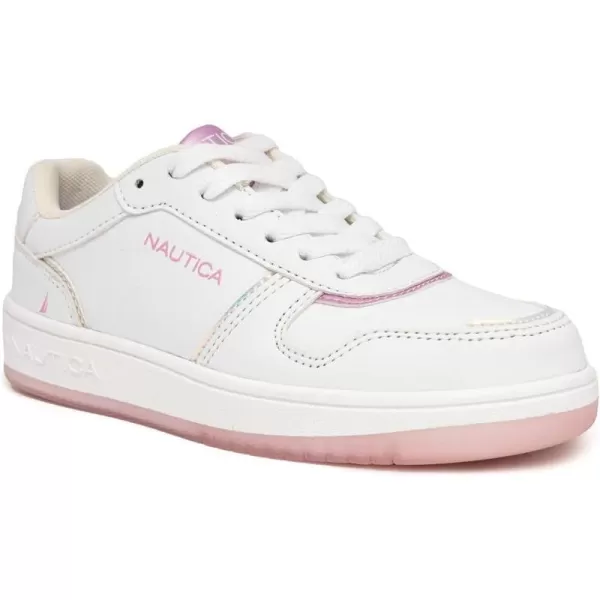 Nautica Girls Fashion Shoe  Trendy LowTop Tennis Sneakers with Stylish Fashion Blend for Big  Little Kids LaceUp and SlipOnWhite Pearl Pink