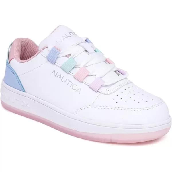 Nautica Girls Fashion Shoe  Trendy LowTop Tennis Sneakers with Stylish Fashion Blend for Big  Little Kids LaceUp and SlipOnWhitesammira