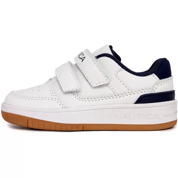 Nautica Kids Double Strap Sneakers  Casual Athletic Shoes for Boys and Girls  Durable and Comfortable Fit for Toddlers and Little KidsWhite Navygrosvenor