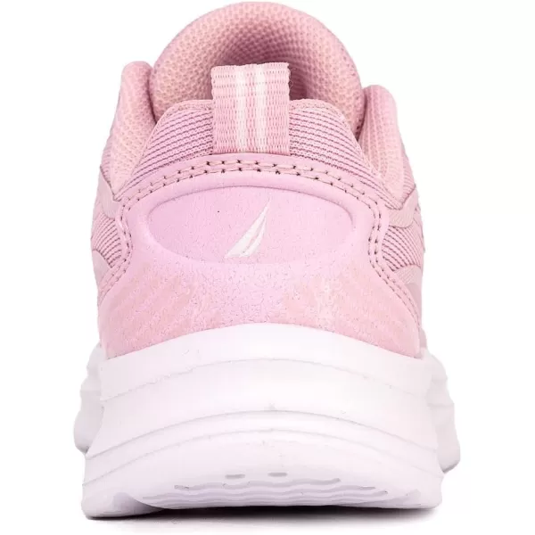 Nautica Kids Laceup Sneakers for Boys and Girls  Jelly Sole Walking Shoes Athletic Running Shoes with Chunky Cushion Heel Technology Little KidBig KidPink White