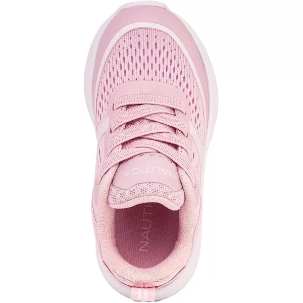 Nautica Kids Laceup Sneakers for Boys and Girls  Jelly Sole Walking Shoes Athletic Running Shoes with Chunky Cushion Heel Technology Little KidBig KidPink White