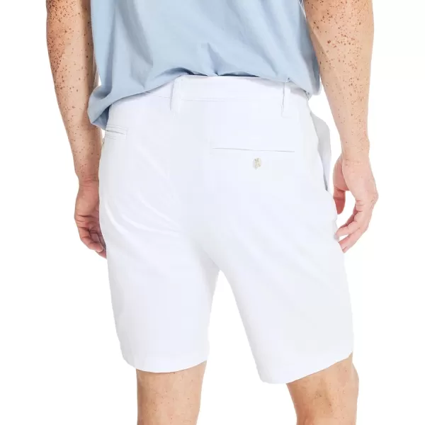 Nautica Mens Cotton Twill Flat Front Chino ShortOpticwhite