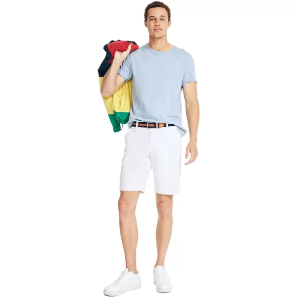 Nautica Mens Cotton Twill Flat Front Chino ShortOpticwhite