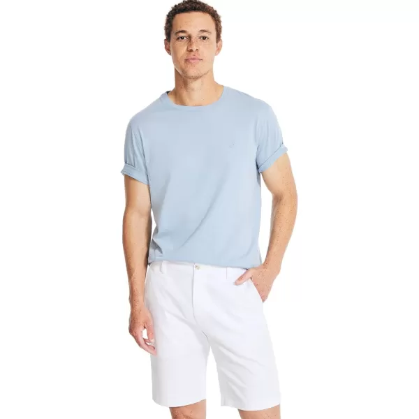 Nautica Mens Cotton Twill Flat Front Chino ShortOpticwhite