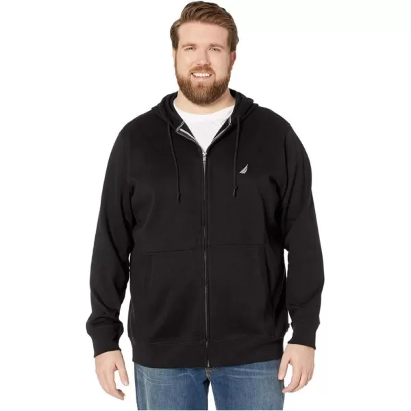 Nautica Mens Big and Tall FullZip Sweater Hoodie SweatshirtTrue Black