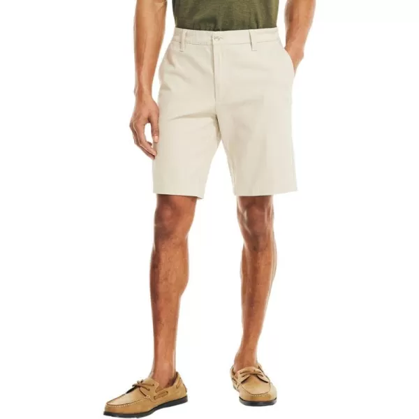 Nautica Mens Cotton Twill Flat Front Chino ShortBeigestone