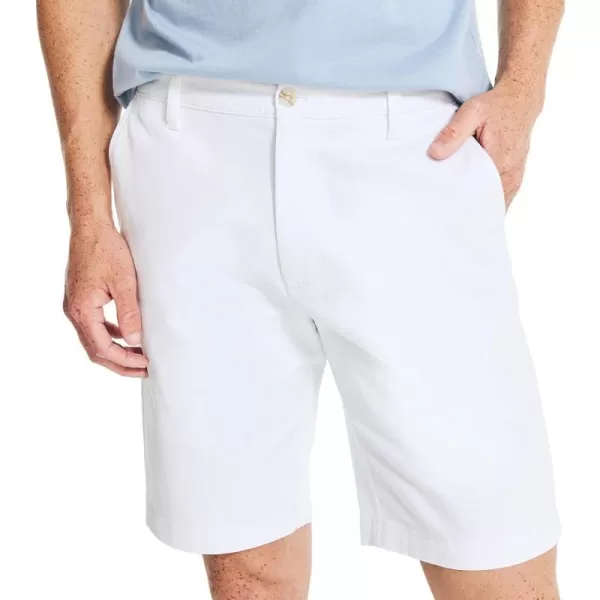 Nautica Mens Cotton Twill Flat Front Chino ShortOpticwhite