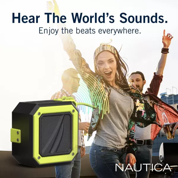 Nautica Bluetooth Portable Speaker Waterproof Wireless Speaker Outdoor Speaker Bluetooth Patio Speakers Loud Sound Clear Audio USB Drive 15Hour Playtime Off WhiteICE BlueBLACKGREEN