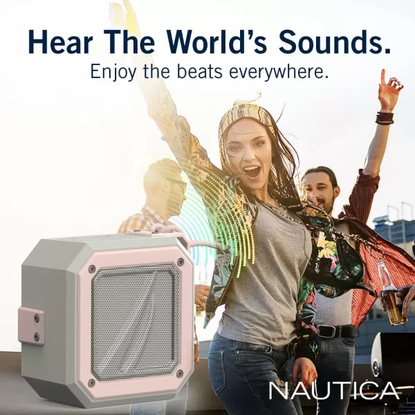 Nautica Bluetooth Portable Speaker Waterproof Wireless Speaker Outdoor Speaker Bluetooth Patio Speakers Loud Sound Clear Audio USB Drive 15Hour Playtime Off WhiteICE BlueOFF WHITEPINK