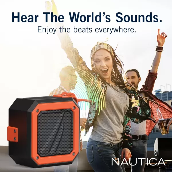 Nautica Bluetooth Portable Speaker Waterproof Wireless Speaker Outdoor Speaker Bluetooth Patio Speakers Loud Sound Clear Audio USB Drive 15Hour Playtime Off WhiteICE BlueBLACKORANGE