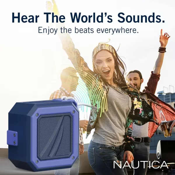 Nautica Bluetooth Portable Speaker Waterproof Wireless Speaker Outdoor Speaker Bluetooth Patio Speakers Loud Sound Clear Audio USB Drive 15Hour Playtime Off WhiteICE BlueNAVYBLUE