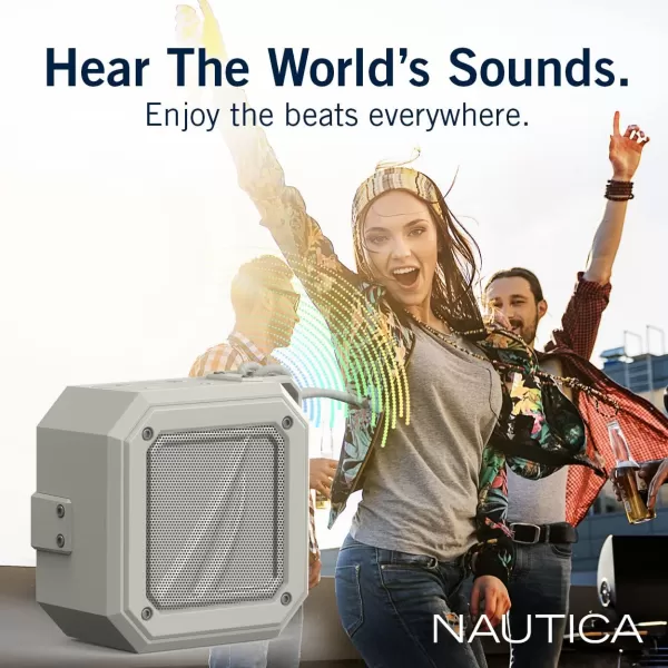 Nautica Bluetooth Portable Speaker Waterproof Wireless Speaker Outdoor Speaker Bluetooth Patio Speakers Loud Sound Clear Audio USB Drive 15Hour Playtime Off WhiteICE BlueOFF WHITEOFF WHITE