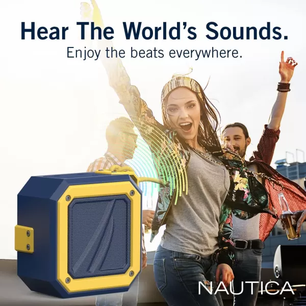 Nautica Bluetooth Portable Speaker Waterproof Wireless Speaker Outdoor Speaker Bluetooth Patio Speakers Loud Sound Clear Audio USB Drive 15Hour Playtime Off WhiteICE BlueNAVYYELLOW