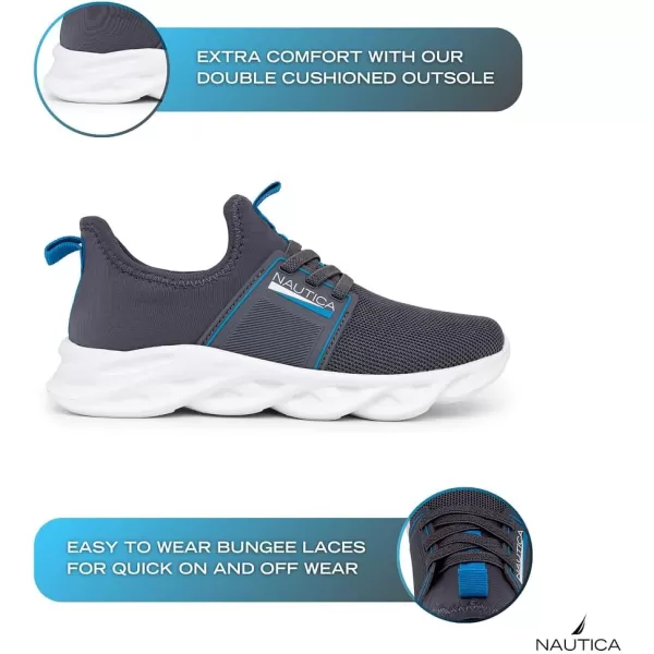 Nautica Kids Sneaker Athletic SlipOn Bungee Running ShoesBoy  GirlBig KidLittle KidToddler  NeaveKappilGrey Blue