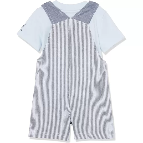 Nautica Sets KHQ boys Nautica 2 Piece Shortall SetStripe  Blue